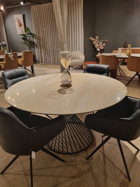 Calligaris ronde keramische tafel Vortex met designpoot (dia 140cm) - 0